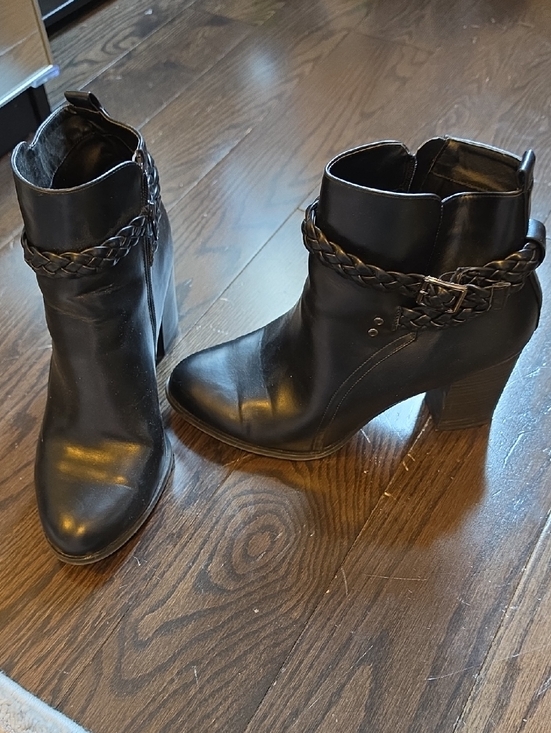 American Eagle By Payless Shoes - American Eagle By Payless Black Braided Ankle Booties